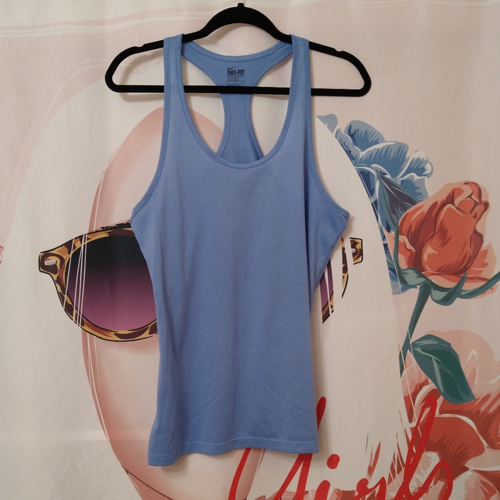 Nike Dri fit Racer Back Tank Top Blue Large